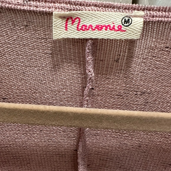 Marvonie Medium Pink Cowl Sweater with Blue Confetti Print NWOT - Picture 3 of 4